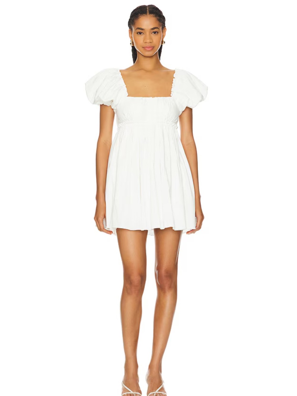 NWOT Camila Coelho Off-White Ruffled Neckline Dress